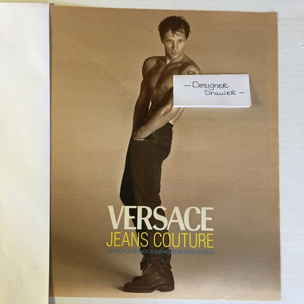 Jon Bon Jovi For Versace Jeans Couture 1997 Vintage Paper Print Advertisement